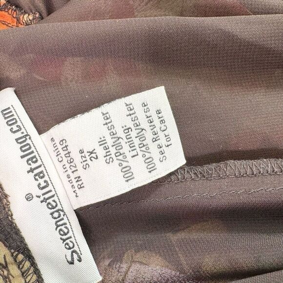 Serengeti Flare Skirt Women 2x Floral Lined Elastic Waist Pull On Flowy Romantic - Picture 6 of 6